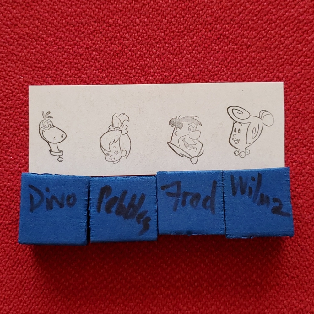 Set of 4 FLINTSTONES Fred Wilma Pebbles Dino rubber stamps card crafts HTF - Picture 3 of 6